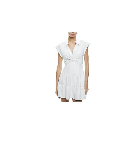 Apparel - Alice & Olivia Mila Faux Leather Twist Front Cap Sleeve Dress, Free People, SPANX - Original MSRP $3,416