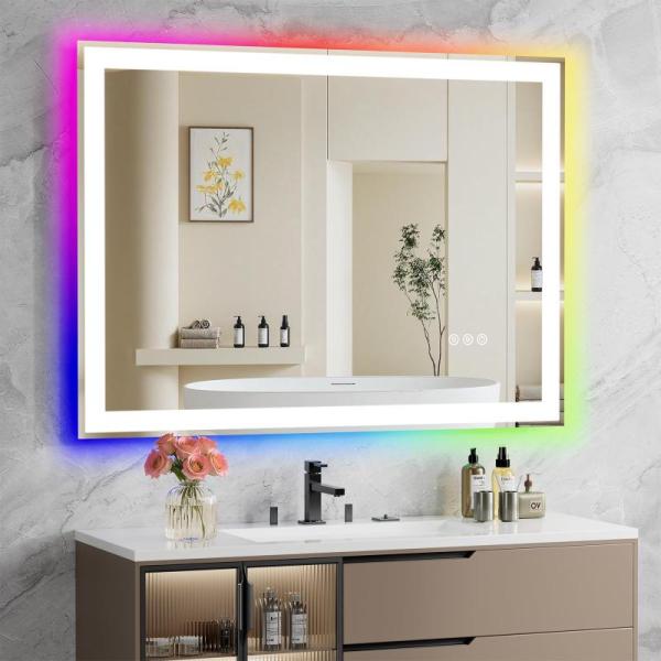 Home - WOSEKBATHAL LED Bathroom Mirrors, Empire Art Direct Abstract Canvas, HLNIUC Wildflower Canvases - MSRP $15,235