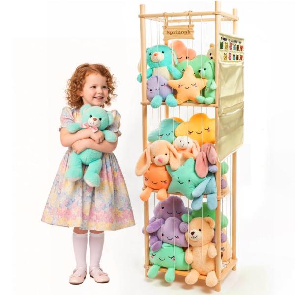 Baby Product - SPRINOAK 54inH Stuffed Animal Storage Organizers, Hushee 200pcs Pink Bow Party Supplies - MSRP $2,947