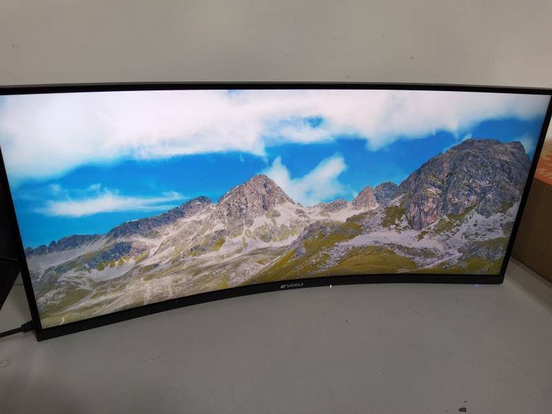 A Grade - Sansui 34" Curved WQHD 165Hz Gaming Monitor, Black - MSRP $179