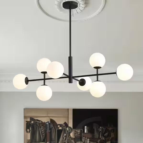 Lighting & Electrical - HUOKU Dimma 8-Light Chandelier, JONATHAN Y, KICHLER, Commercial Electric - Est Retail $1,576