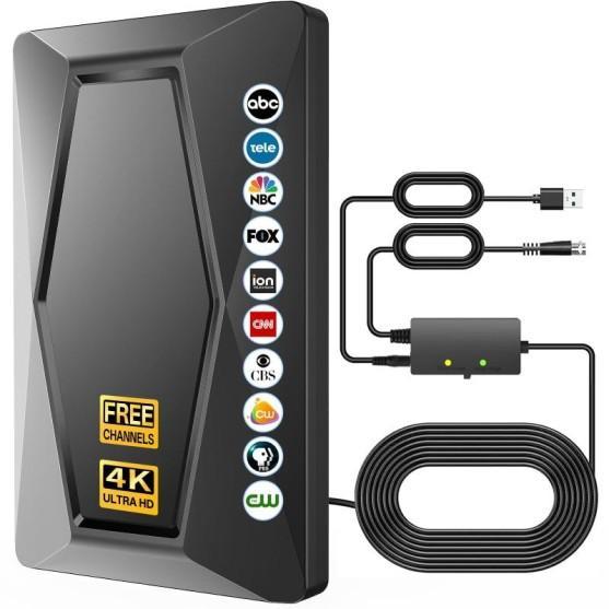 Fronguld TV Antenna, Mediasonic Digital Converter Box, Fibershack Fiber Optic Patch Cable - MSRP $2,861