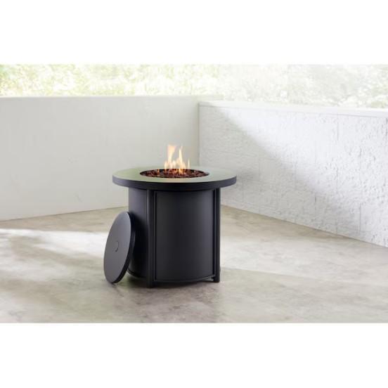 Style Selections Fire Pit Table, Thomas Lake Patio Bar Chairs, Utilitech Stand Fan - MSRP $3,124