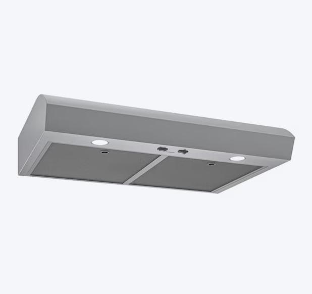 Broan 30in Convertible 350CFM Stainless Steel Under Cabinet Range Hood, KOHLER Desette Round Shower Faucet -MSRP $3,455