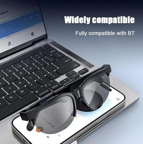 Smart Glasses, Polarized Bluetooth Sunglasses with Built-in
