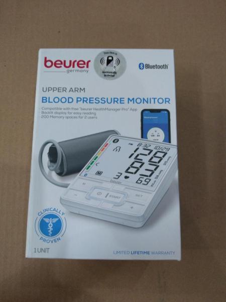 Beurer Upper Arm Bluetooth Blood Pressure Monitor BM 67 - MSRP $36,389