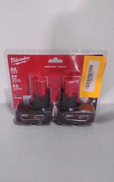 Milwaukee M12 12V Lithium-Ion XC Extended Capacity 3Ah Battery 2pk - MSRP $79