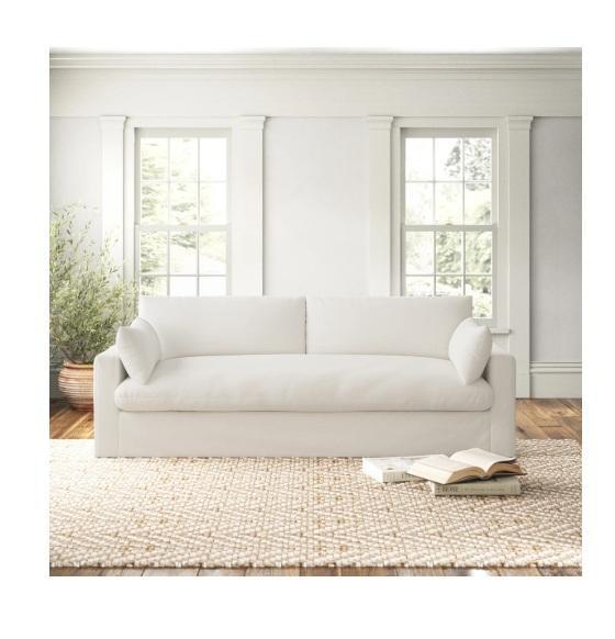Housewares - Luna 90" Square Arm Slipcovered Sofa, 56"-60"Wx76"H Single Sliding Frameless Shower Door - MSRP $3,506