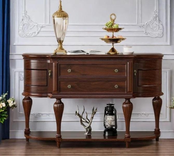 Liu's Ink Furniture American Style Solid Wood Half Round Sideboard - MSRP $2,499