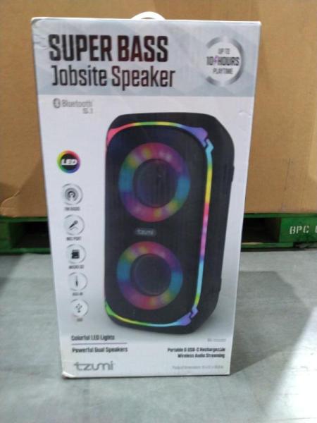 General Merch - Tzumi Jobsite Speaker, Corona Garden Tiller, Husky Tool Bag - Est Retail $1,000