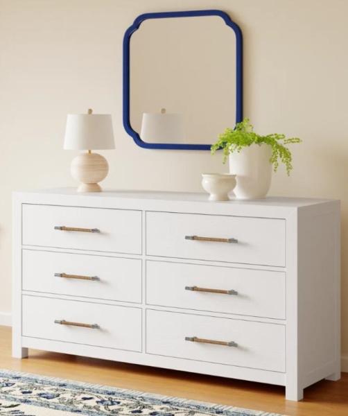 Furniture - Lana 6-Drawer Dresser, Dreiling 77.6"W Faux Leather Tuxedo Arm Sofa, Orchid 52in Table Top - MSRP $2,758