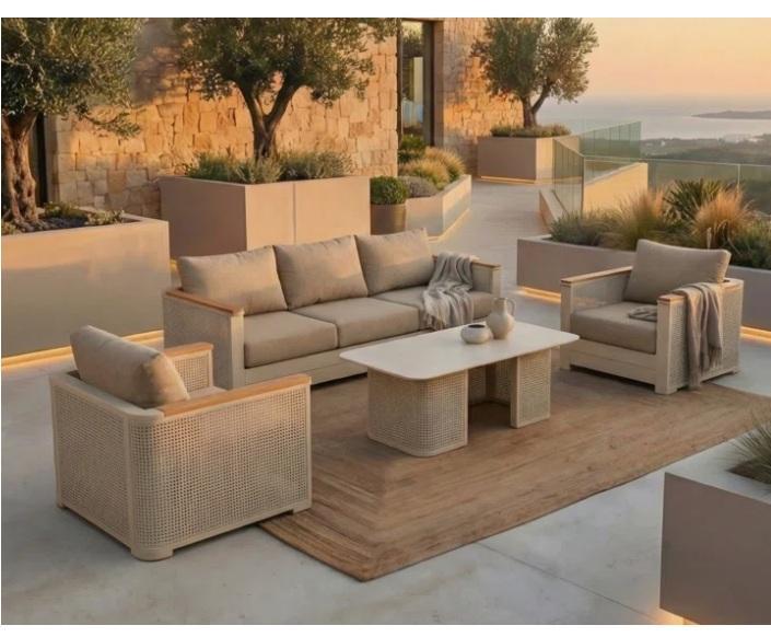 Housewares - 4pc Aluminum Conversation Set w/Sofa, 34''W Armchair, Ronnie 36" Single Bathroom Vanity Set - MSRP $6,619