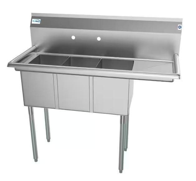 Plumbing- Koolmore 3-Compartment Commercial Kitchen Sink, LORDEAR, AKDY, Everbilt, NDS, Glacier Bay - Est Retail $3,116