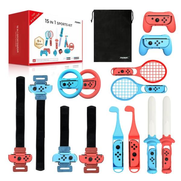 Video Games - DOBE FOMIS ELECTRONICS 15n1 Switch Sports Accessories Bundles, TRANSNOVO Switch2 Carry Cases -MSRP $9,030