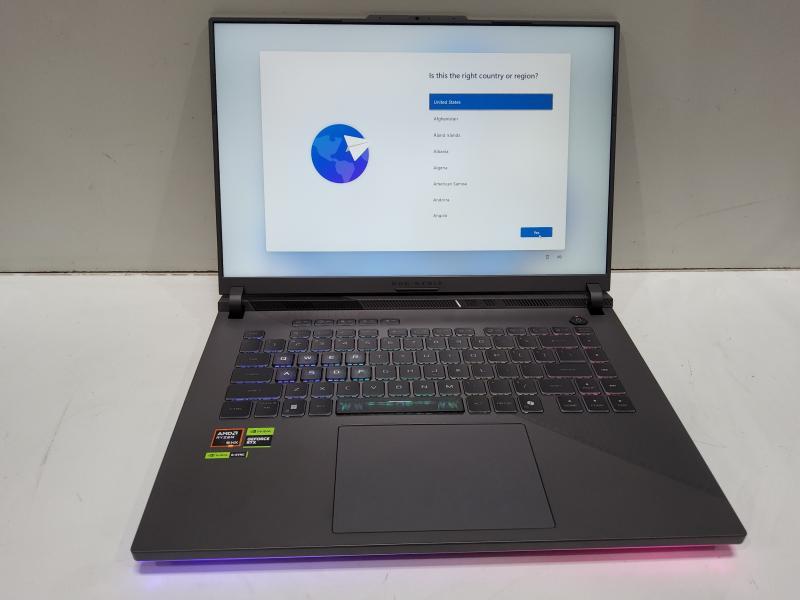A Grade - ASUS ROG Strix G16 Laptop, AMD Ryzen 9, NVIDIA GeForce RTX 5060 8GB, 16GB RAM, 1TB SSD - MSRP $1,599