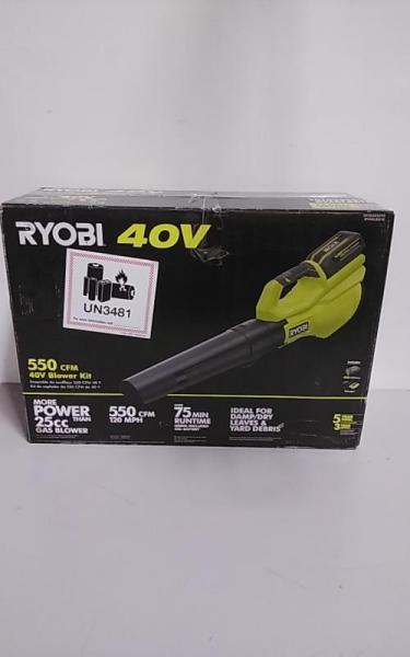 Ryobi 40V 120 MPH 550 CFM Cordless Battery Leaf Blower With 4.0 Ah Battery and Charger - MSRP $159