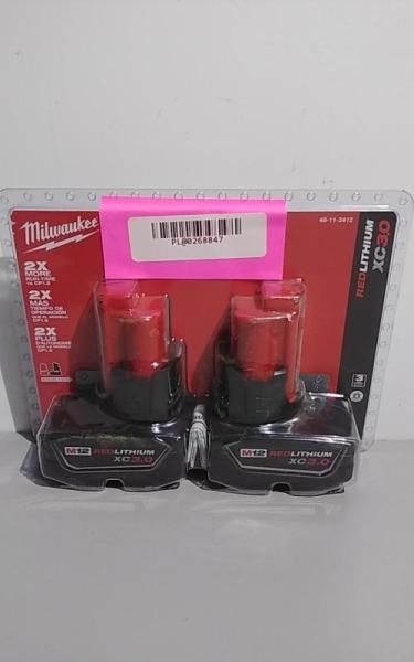 NEW - Milwaukee M12 12-Volt Lithium-Ion XC Extended Capacity 3.0 Ah Battery Pack (2-Pack) - MSRP $129