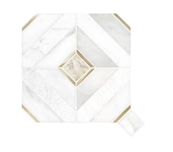 Flooring & Rugs - MSI Verona Gold Mesh-Mounted Mosaic Floor & Wall Tiles, Greecian White Mosaic Tiles- Est Retail $980