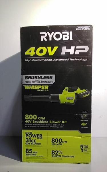 Ryobi 40V HP Brushless Whisper Series 180 MPH 800 CFM Cordless Battery Leaf Blower - MSRP $349