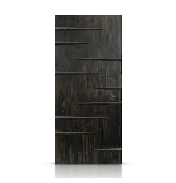 Pallet of CALHOME 36inx84in Charcoal Black Stained Pine Wood Modern Interior Door Slabs - Est Retail $11,920