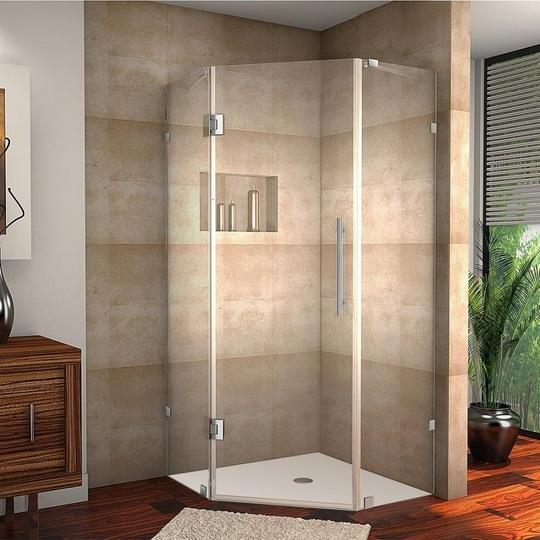 Aston SEN987-CH-34-10 Frameless Hinged Shower Enclosure - MSRP $800