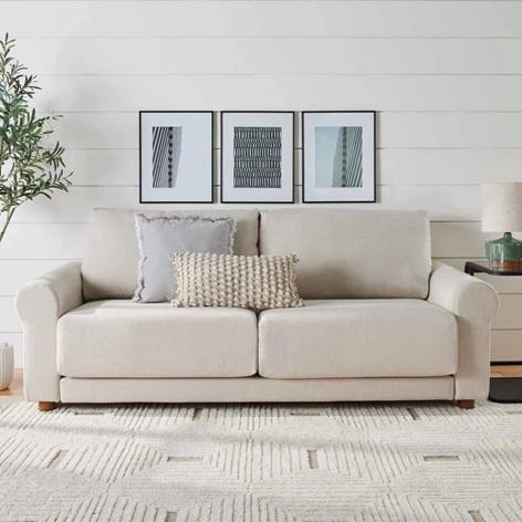  TRUCKLOAD - Owens Roll Arm Sofa, High Bistro Table Set, Candle Style Light Fixture, Vintage Laptop Bag - MSRP $113,684