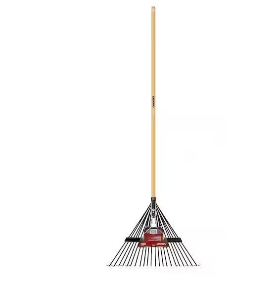 Pallet of Husky 53in Long Wood Handle 22in Steel Leaf Rakes - Est Retail $1,600