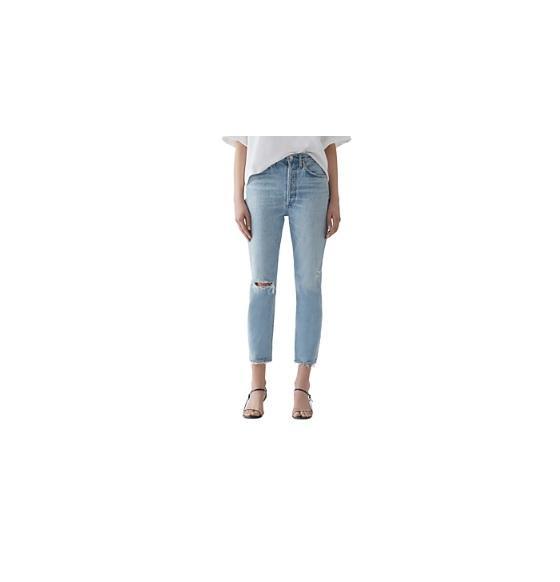 Apparel - AGOLDE Riley Ripped High Waist Crop Straight Jeans, Good American, Free People, SKIMS - Original MSRP $2,841