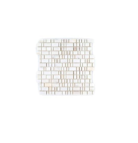 Pallet of Assorted White Mini Polished Marble Mesh-Mounted Mosaic Tiles - Est Retail $1,890