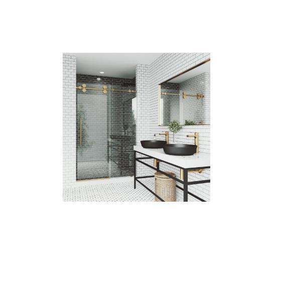 Mixed Lot - Vigo Elan Sliding Frameless Shower Door, Ideal Pet Glass Pet Door, HOFT, Lifeproof -Est Retail $2,085 -1plt