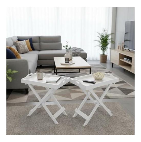 Lavish Home TV Tray Set, Gibbon Standing Desk, Vevor Utility Cart - MSRP $1,659