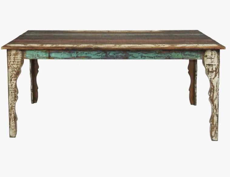 Housewares - Dilks 72" Solid Wood Dining Table, Convene All Weather Wicker Double Chaise Lounges, Statues - MSRP $5,078