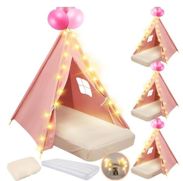 Lemosae 4pk Teepee Tent, FDW Garden Hose Reel Cart, Tongjoy 4ft Baby Marquee Letters, SANSUI Monitor - MSRP $2,873