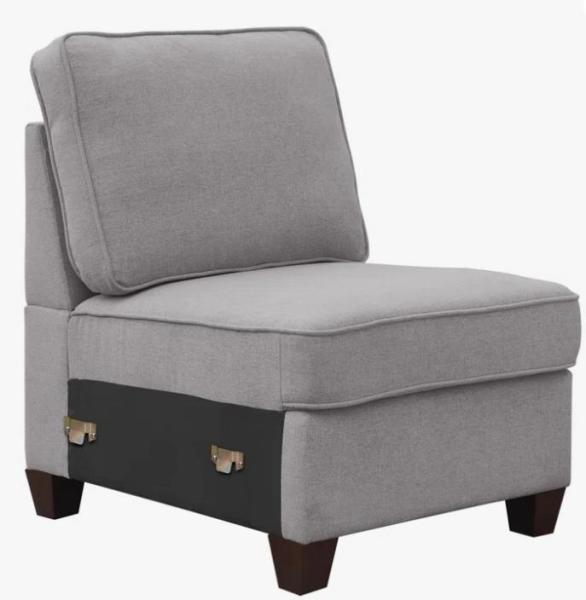 Furniture - DEVION Furniture DV1826-6-Armless Chairs, Ottomans, Right Armchair - MSRP $1,080