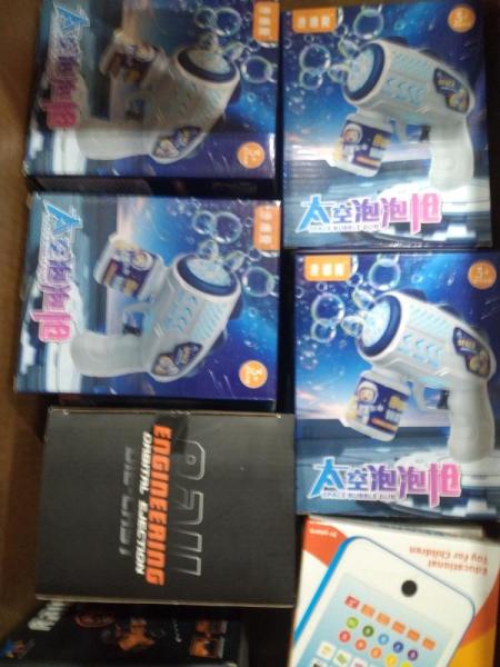 Toys - White Toy Phones w/Lights, Boxiki Kids Learning Pad Fun Phones, Bubble Gun Machine, Car Launcher - MSRP $603