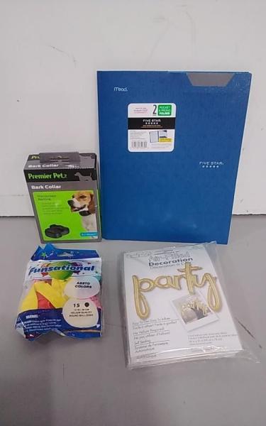 Bed Bath and Home - Premier Pet Bark Collar, Five Star Folders, PNL Funsational Deco Balloon - MSRP $7,991