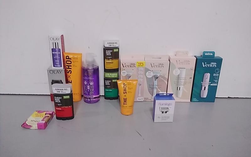 Health and Beauty - Olay Night Facial Serum, Gillette Venus Electric Shaver, The Shop Shave Cream - MSRP $9,156