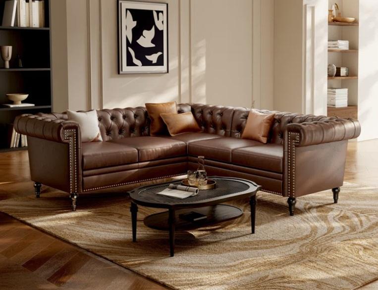 Truckload - Housewares - 5-Seat Teddy fleece Sectional Sofas, Extendable Oval Wood Dining Table, Ottomans -MSRP $70,105