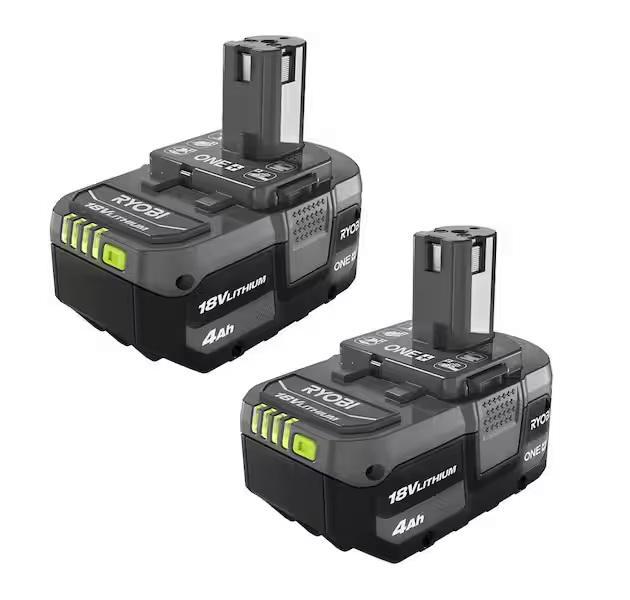 NEW - Ryobi ONE+ 18V Lithium-Ion 4.0 Ah Battery (2-Pack) - MSRP $79