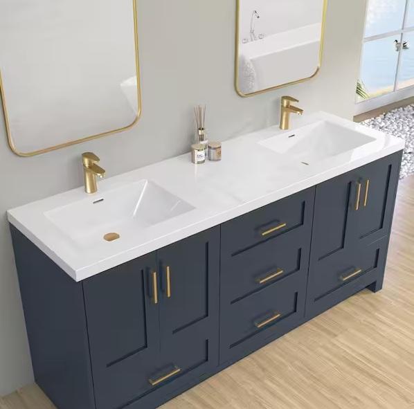 Plumbing - NTQ Rectangular Double Sink Bathroom Vanity Top, PROOX, Yuaris, HOME-FLEX, Hampton Bay - Est Retail $2,477