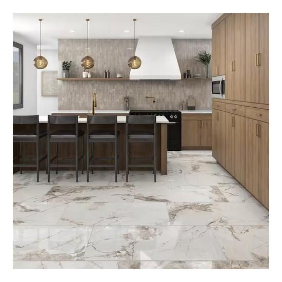 Daltile Renner Marble Ash 24" x 48" Polished Porcelain Tile - Est Retail $1,007 - 1 plt
