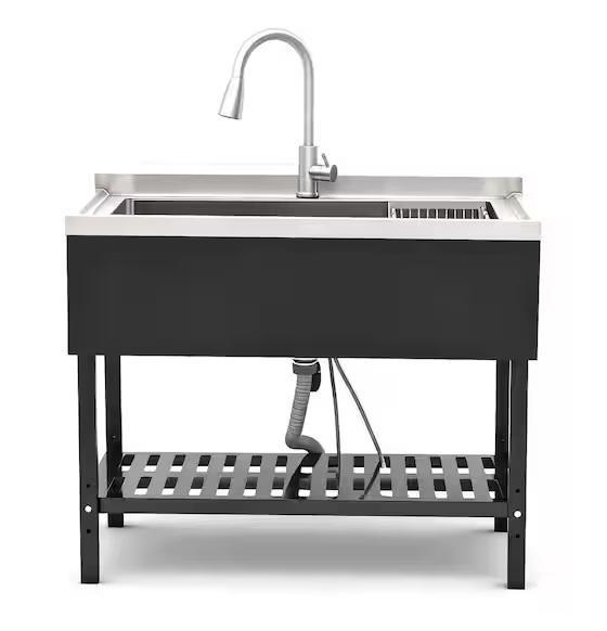 Plumbing - WOCK 40in 1-Compartment Kitchen Sink, TETOTE, Dcolora, Simpli Home, Rheem - Est Retail $2,074