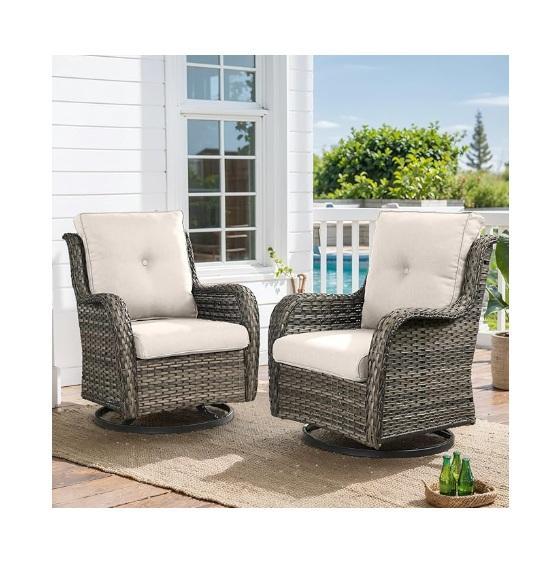 Outdoor Wicker Rocking Chair, GDFStudio 65"H L-Shaped Corner Bookshelf, HAPPYMONT Twin Size Mattress - MSRP $1,227