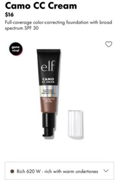 (540) Elf Camo Hydrating Cream SPF 30 MSRP $ 9,880.00