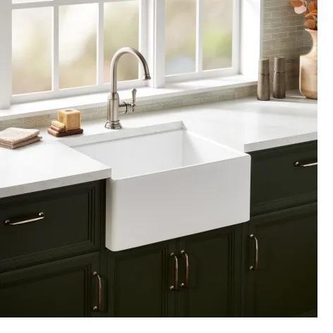Signature Hardware SHF2418WH Fireclay Kitchen Sink - MSRP $549