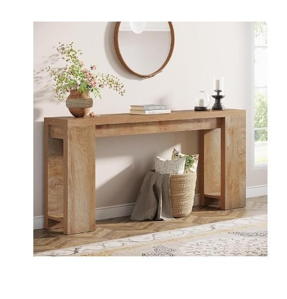 Tribesigns 70.9" Narrow Sofa Table, Fitvids 2" Olympic Barbell Weight Plates/Bar Set, VECELO Q Bed Frame - MSRP $1,863