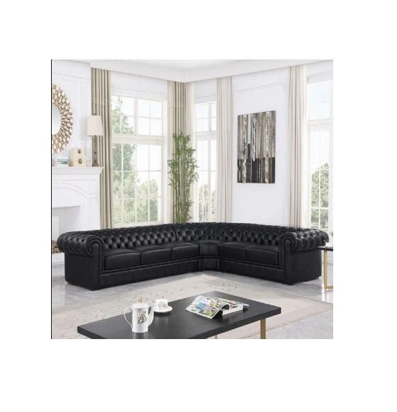 Truckload - Housewares - 138" Chesterfield Handcrafted Genuine Leather Sectional, Power Recliner - MSRP $41,433
