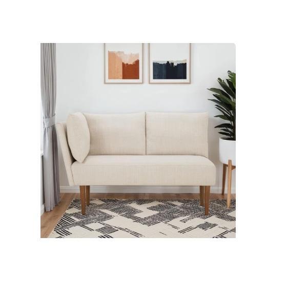 Housewares - Nalaya 54" Dining Banquette Corner Bench, Outdoor Brooksie Swivel Gliding Wicker Chair, Sink - MSRP $2,549