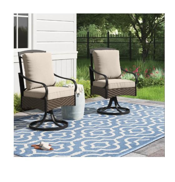 Housewares - Alyah Swivel Patio Dining Chair, 3-Seater Sofa, Sportspower Mountain View Metal Swing Set - MSRP $3,043