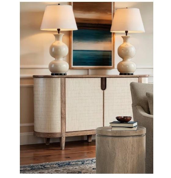 Furniture - Melange Oval Accent Cabinet, Ennesley 6-Drawer 60.04"W Double Dresser, Glass Shower Door - MSRP $3,700